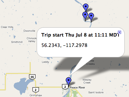 [Clickable map of Teresa's progress]