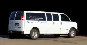 [A Northern Express 12-passenger van]